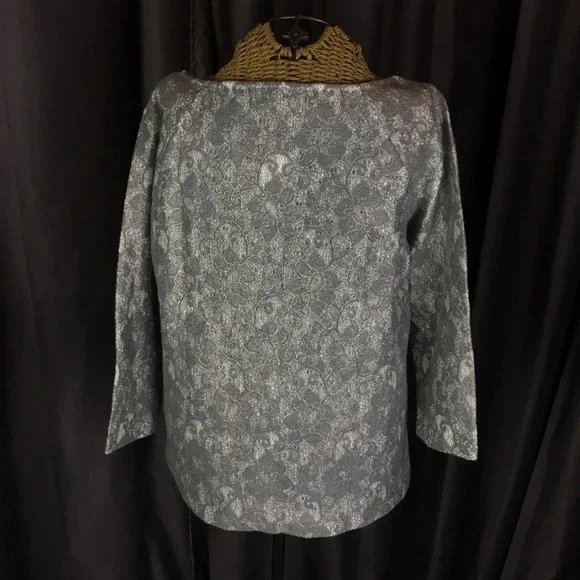 New banana republic bonded metallic lace sweater top blouse small party holiday - Picture 6 of 16